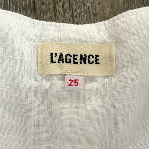 L'AGENCE Hillary Paperbag White Shorts - Size: 25 - Picture 3 of 9